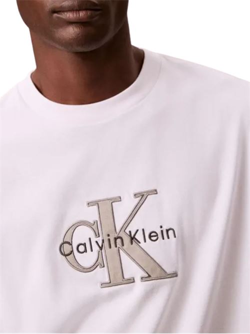 T-shirt con logo centrale Calvin Klein Jeans | LV04RE815GYAF